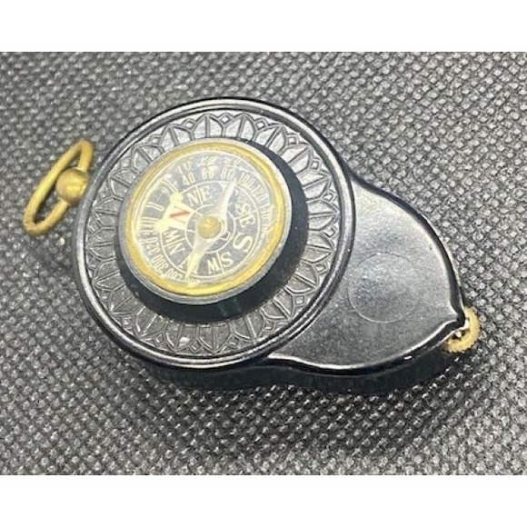 Great Vintage Japanese Stesco Curvimeter Map Measuring Wheel & Compass 1940s